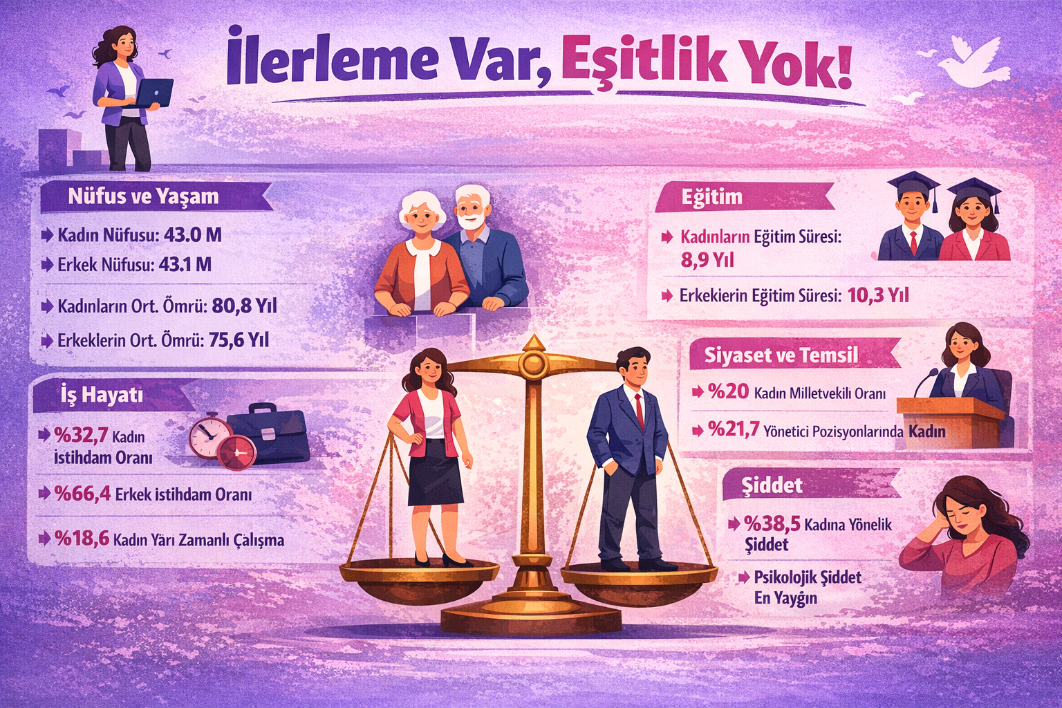 Temsil artıyor ama erkeklerle fark hâlâ açık