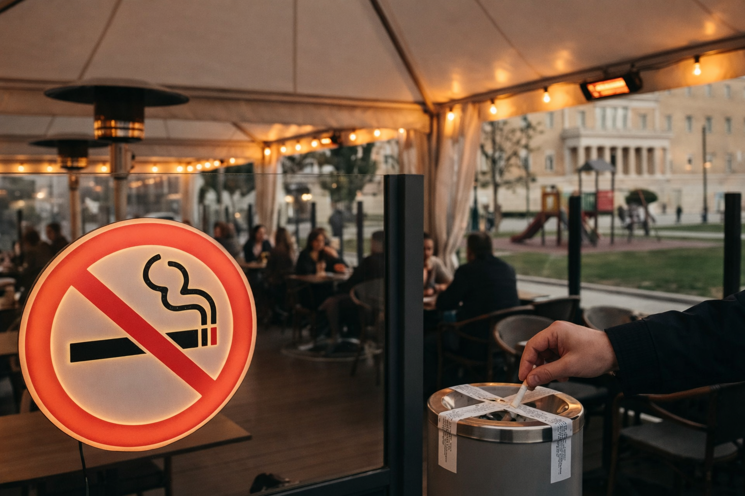 Yeme içme alanında sigara yasak