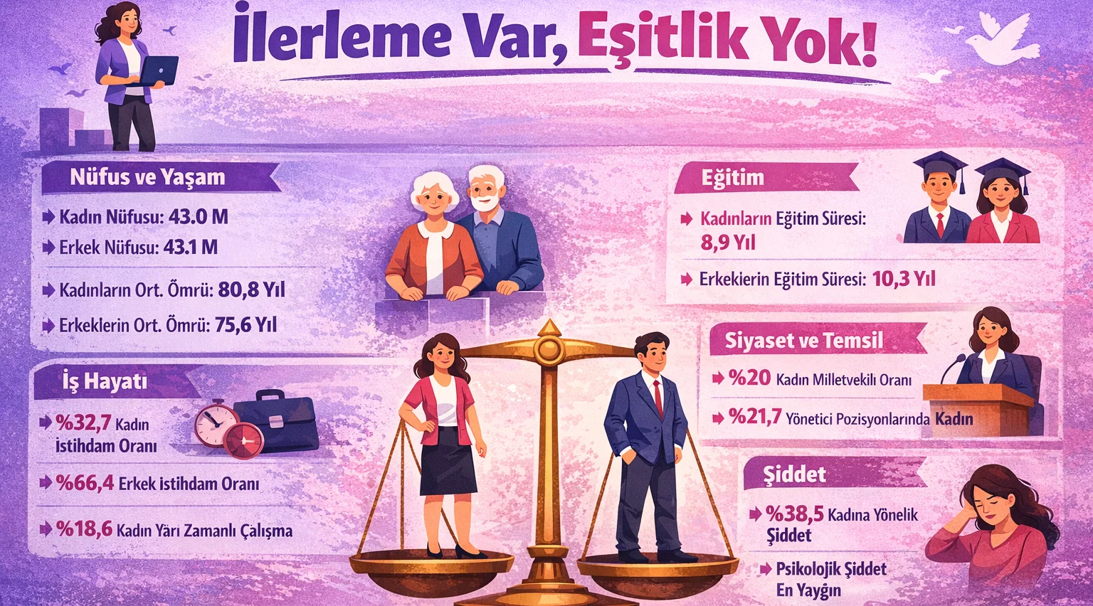 Temsil artıyor ama erkeklerle fark hâlâ açık